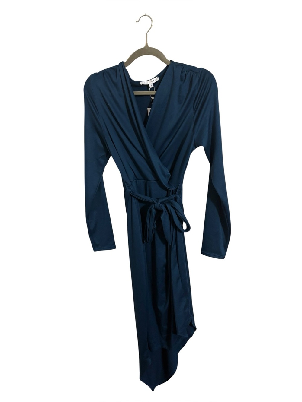 Baltic Born‎ Babette Midi Blue Faux Wrap Dress Medium NWT
